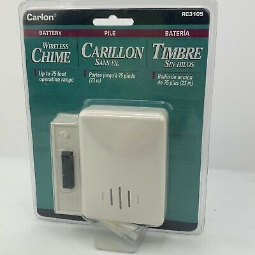 WIRELESS CHIME Doorbell Battery Carlon RC3105 NEW! 75ft range